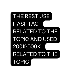 THE REST USE HASHTAG RELATED TO THE TOPIC AND USED 200K 500K RELATED TO THE TOPIC